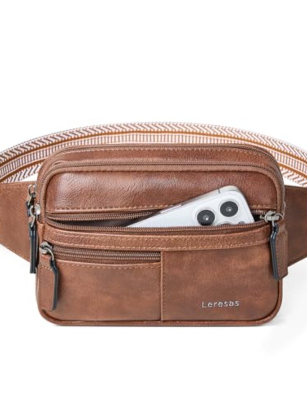 Vegan Leather Fanny Pack Belt Bag Crossbody Waist Pack Travel Hiking Running